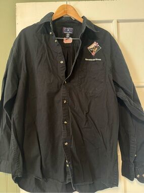 Port Authority Black Long-Sleeve Casual Button-Down Shirt